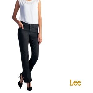 Lee Women's Black Onyx Stretch Relaxed Fit Straight Leg Jeans size medium